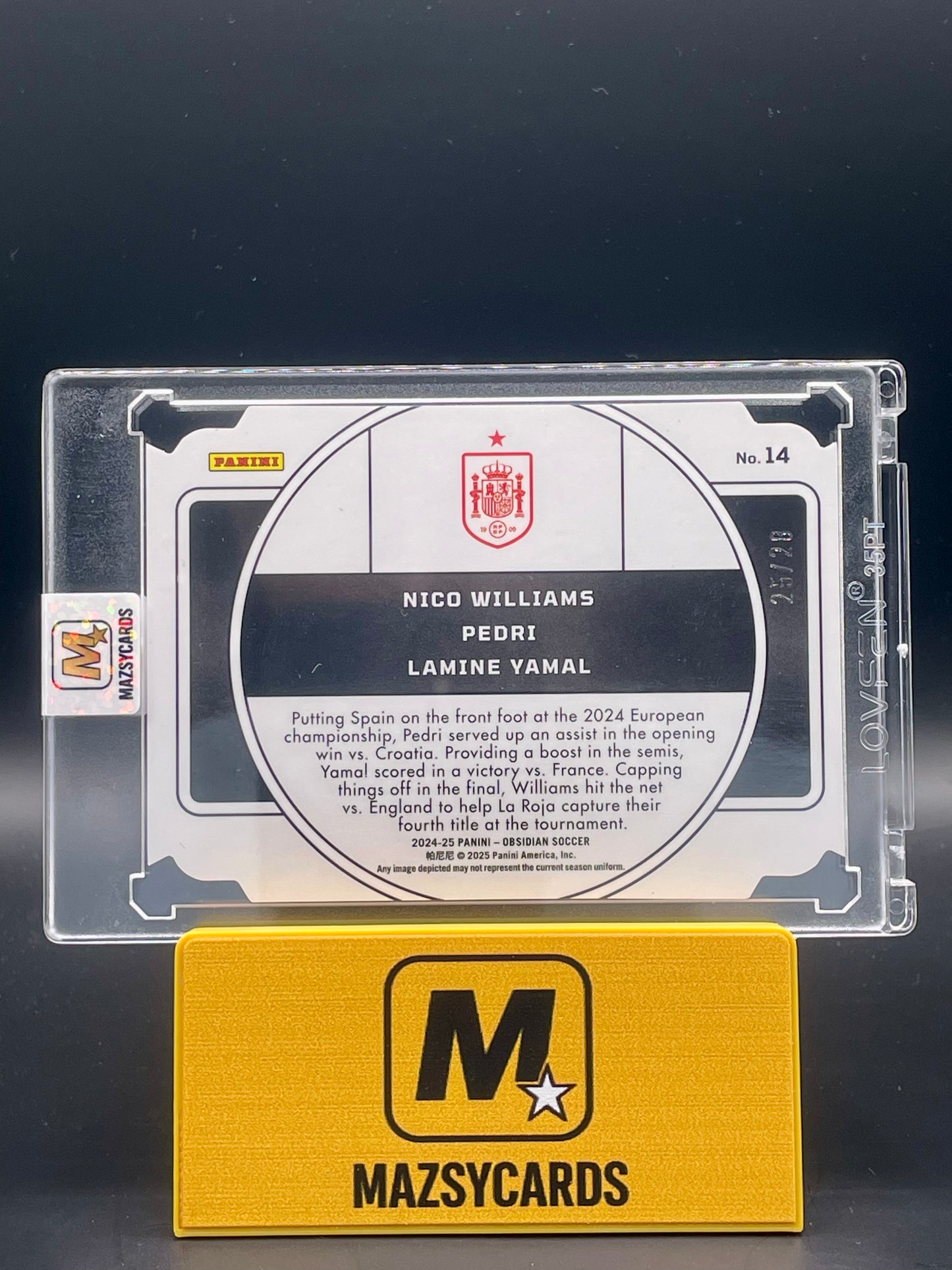 2024-25 PANINI OBSIDIAN NUCLEUS LAMINE YAMAL/NICO WILLIAMS/PEDRI /75
