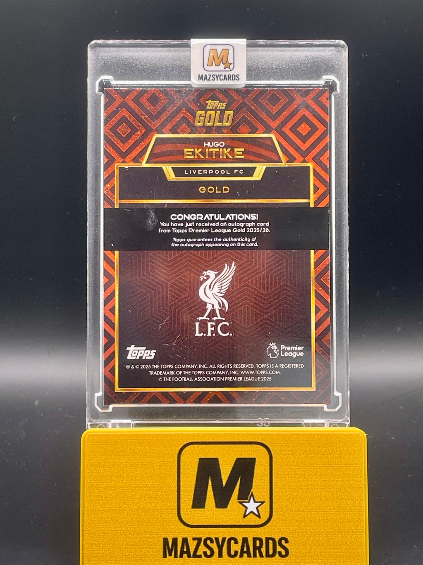Topps Gold 2025/26 Hugo Ekitike Auto /25 Liverpool FC