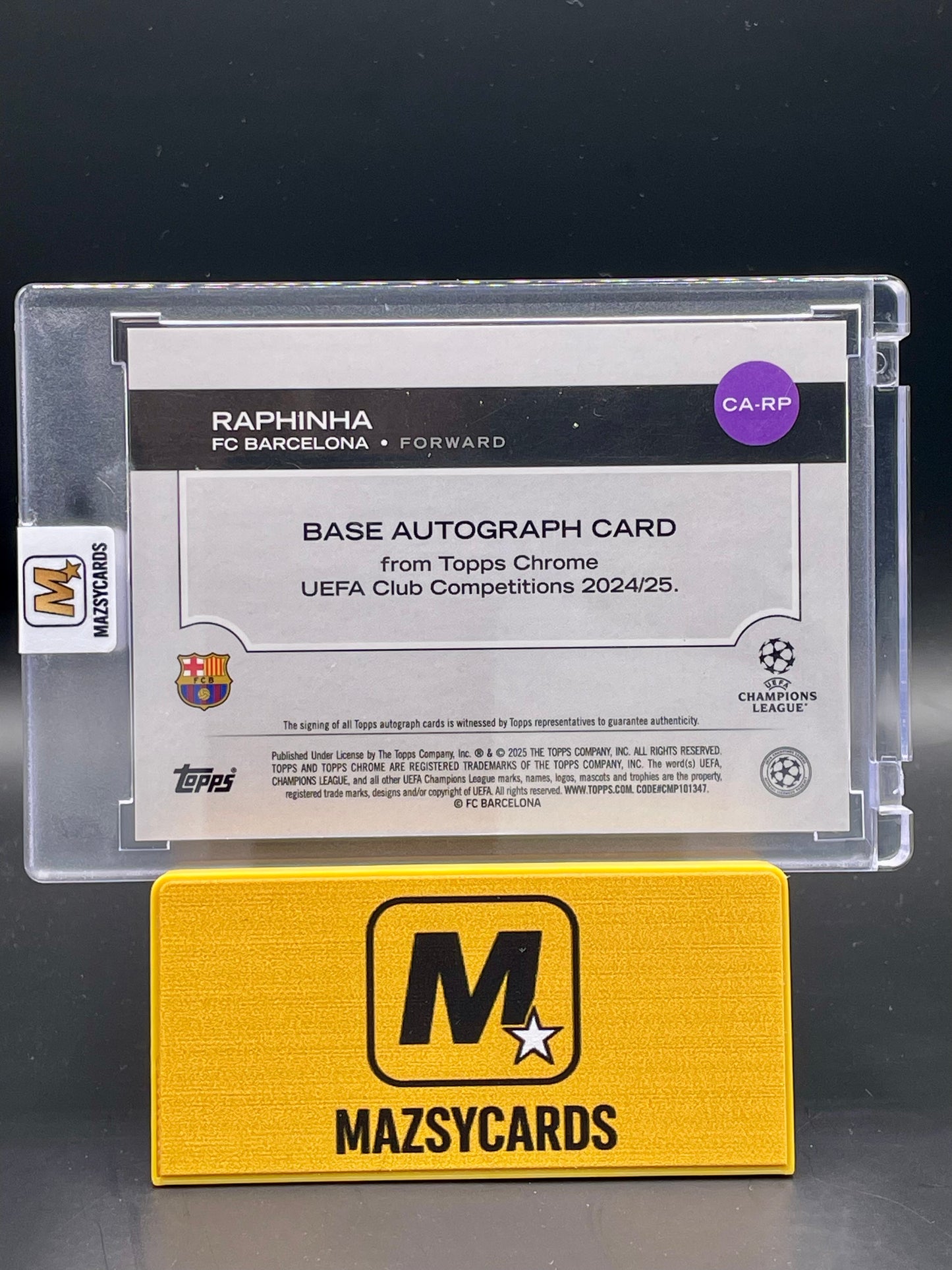 2025 Topps Chrome Topps Fractor Raphinha Auto /52 Barcelona