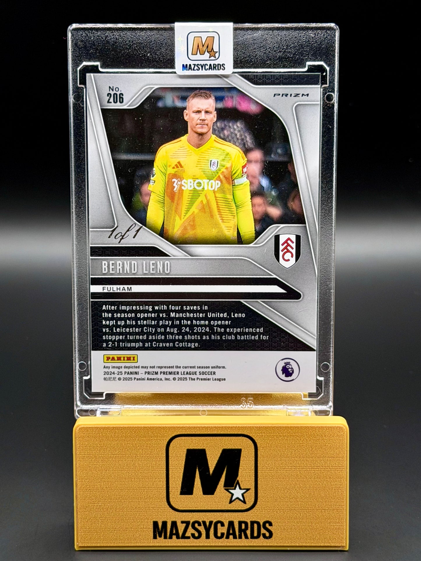 1/1 - One of One - 2024-25 Panini Prizm Premier League Black Bernd Leno