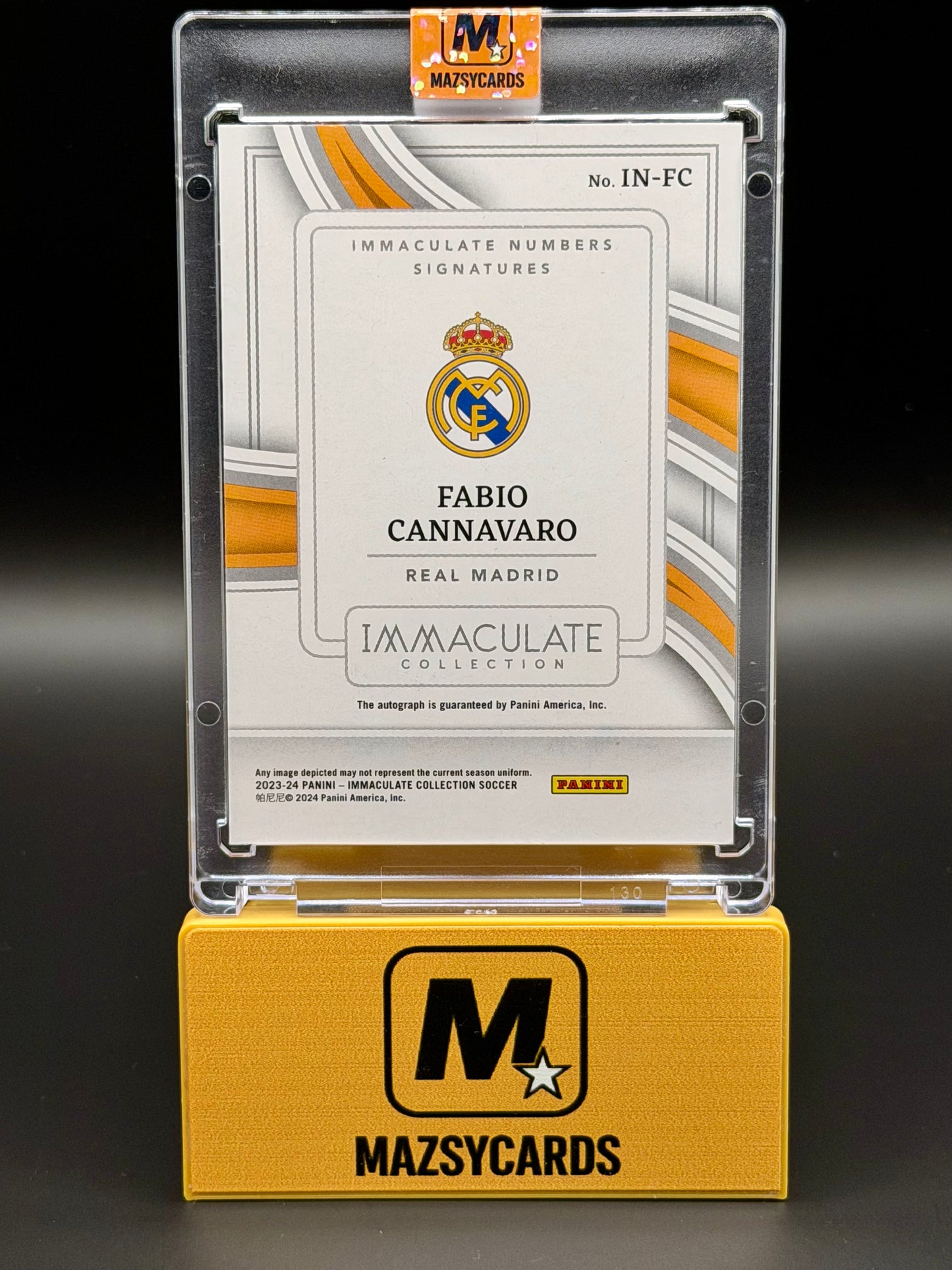 Fabio Cannavaro 2023-24 Panini Immaculate Soccer Numbers Signatures 04/10
