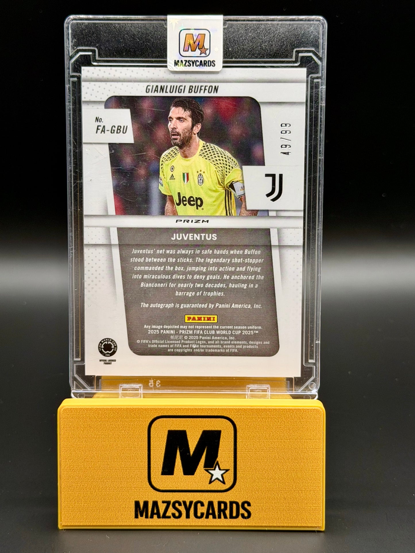 GIANLUIGI BUFFON 2025 PRIZM FIFA SILVER SIGNATURE AUTO /99