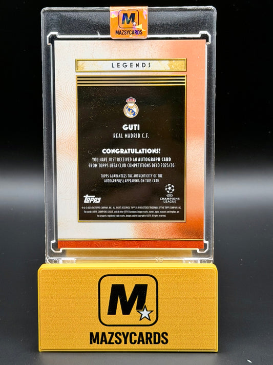 2024-25 Topps Deco UCC Guti Legends Orange Autograph Auto /25 - Real Madrid
