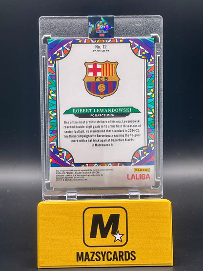 2024-25 PANINI SELECT LA LIGA STAINED GLASS ROBERT LEWANDOWSKI