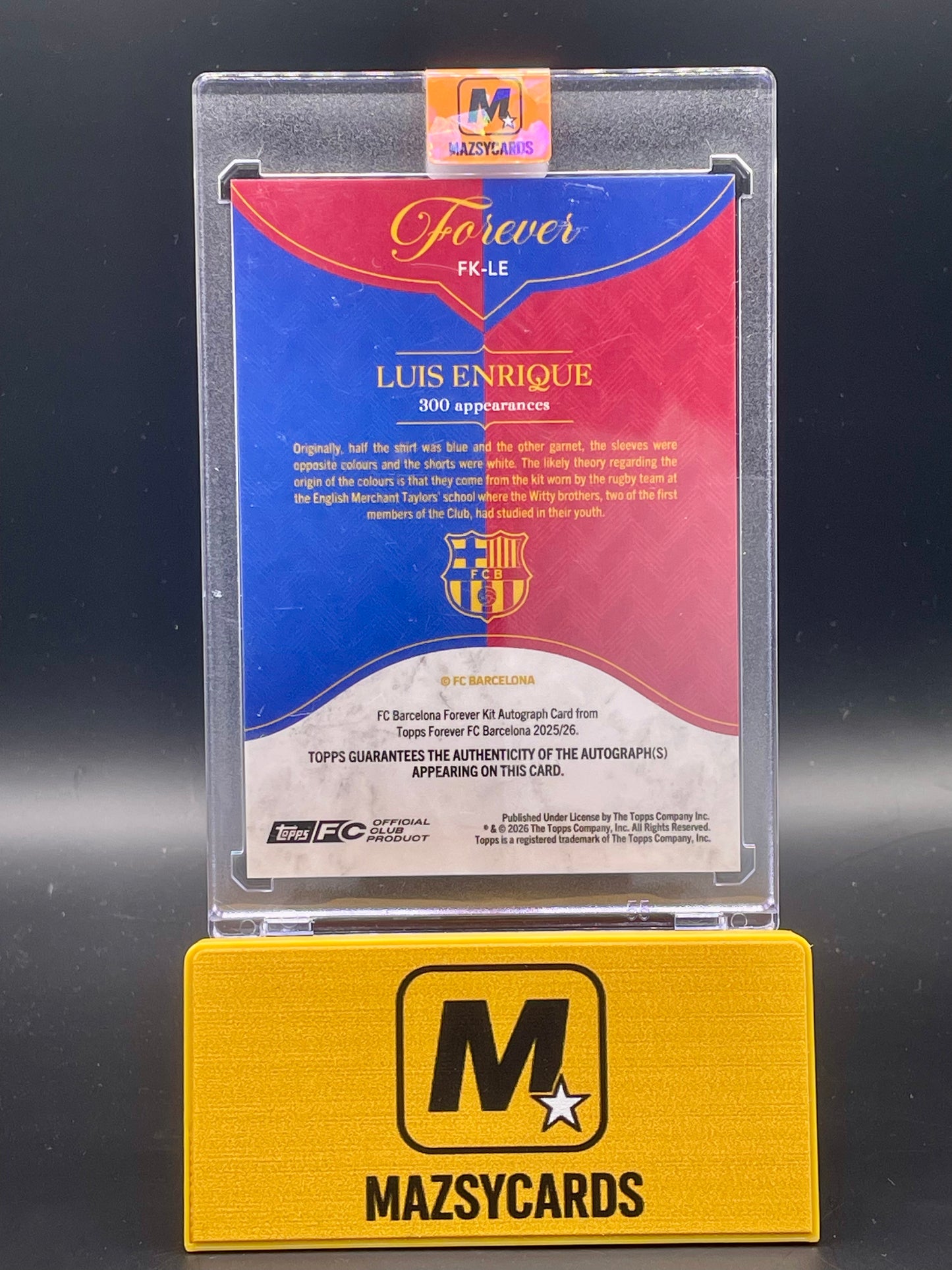 Topps FC Barcelona Forever 2025/26 Luis Enrique Auto /125
