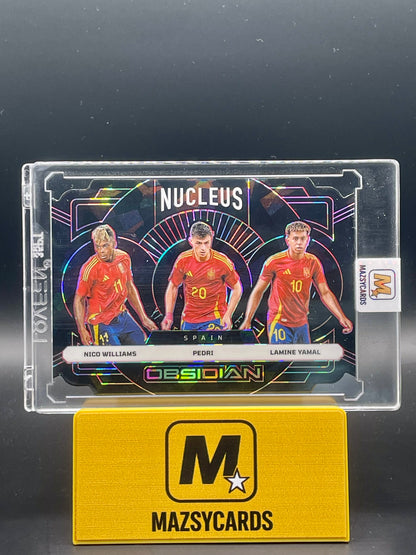 2024-25 PANINI OBSIDIAN NUCLEUS LAMINE YAMAL/NICO WILLIAMS/PEDRI /75