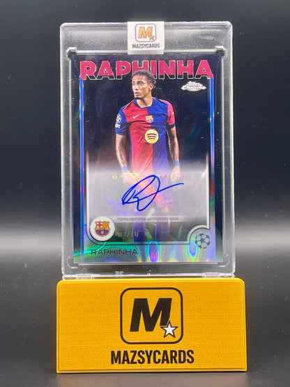 2024-25 Topps Chrome UEFA Raphinha Auto Black lava  /10