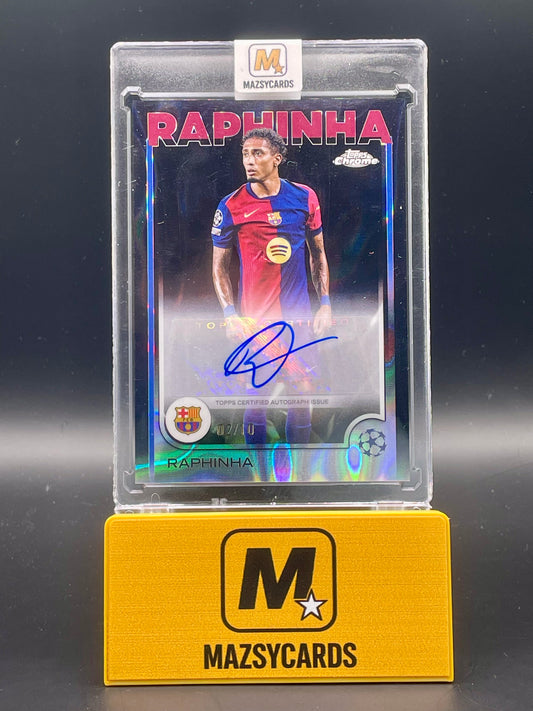 2024-25 Topps Chrome UEFA Raphinha Auto Black lava  /10