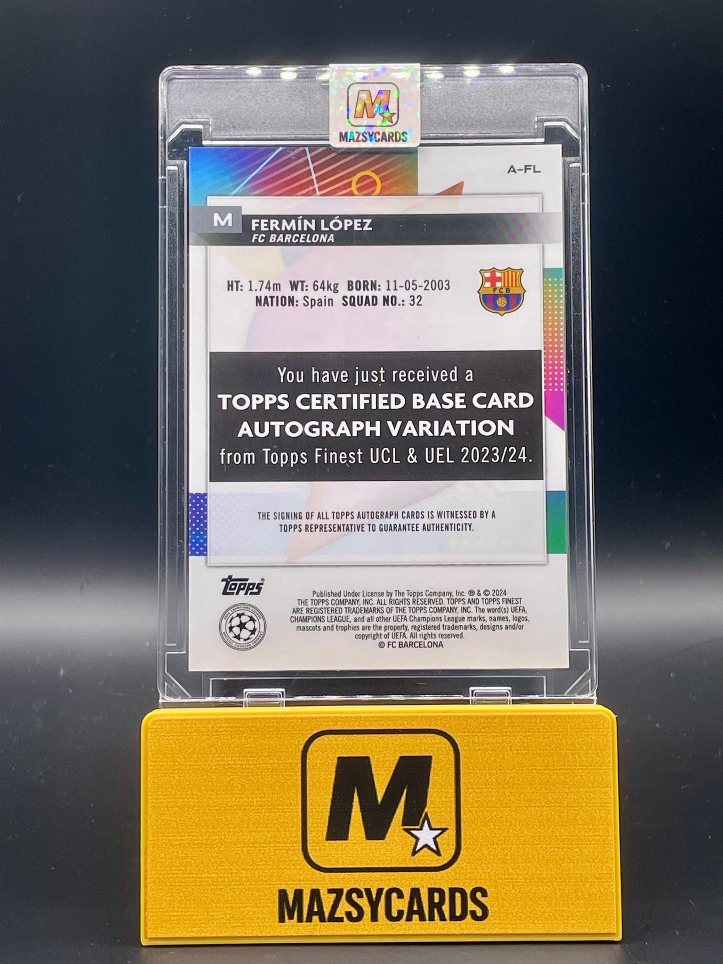 2023-24 Topps Finest UEFA Fermin Lopez Auto RC Rookie
