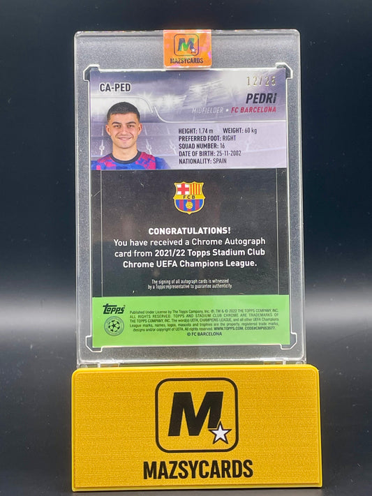 2021-22 Stadium Club Chrome UCL Pedri Auto FC Barcelona