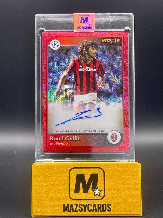 2024-25 Topps Merlin UEFA Club Competition Red Mojo Ruud Gullit AUTO /5