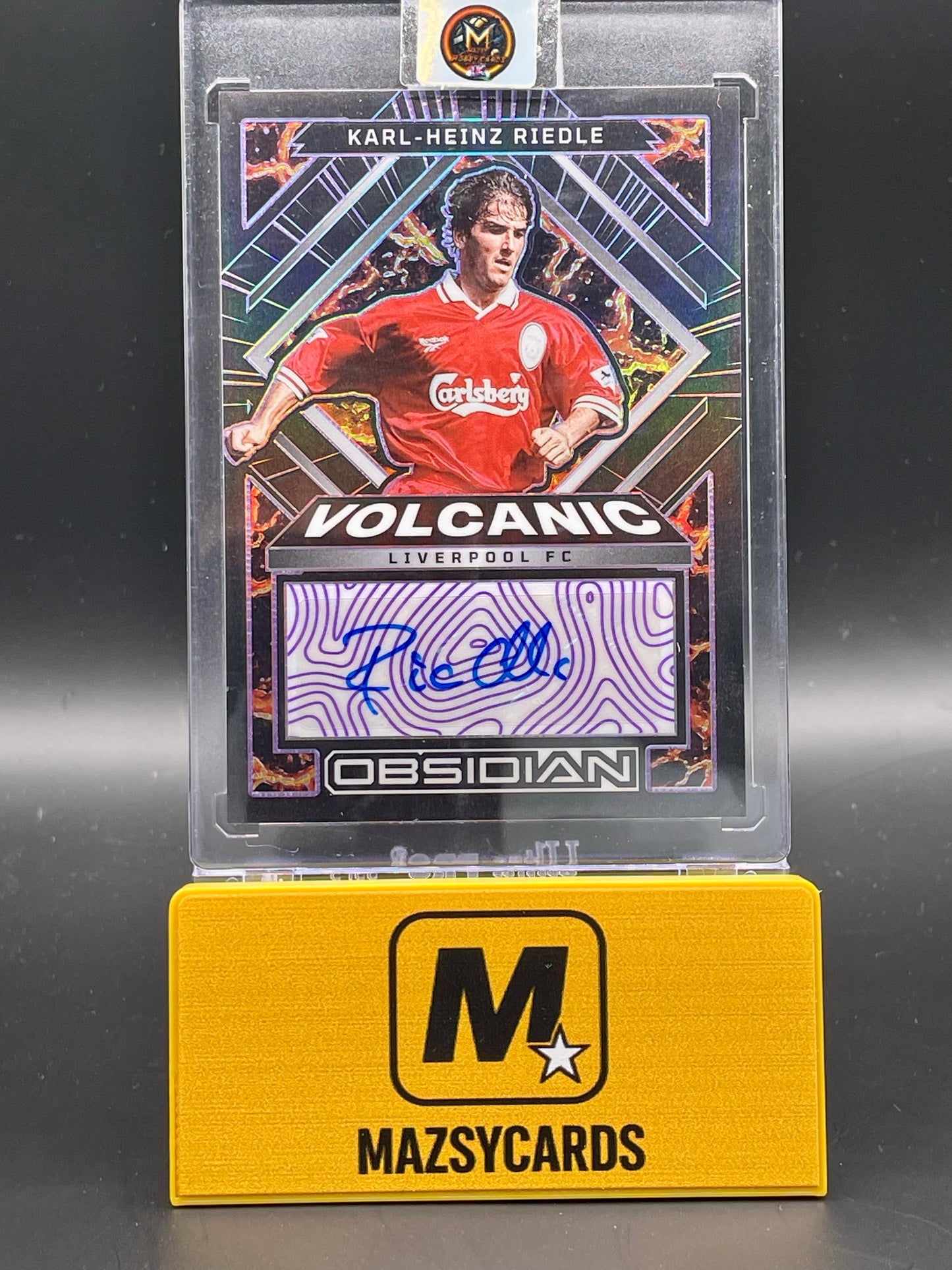 2022-23 Karl Heinz Riedle Obsidian Soccer Premier League Volcanic Auto /50