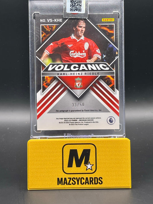 2022-23 Karl Heinz Riedle Obsidian Soccer Premier League Volcanic Auto /50