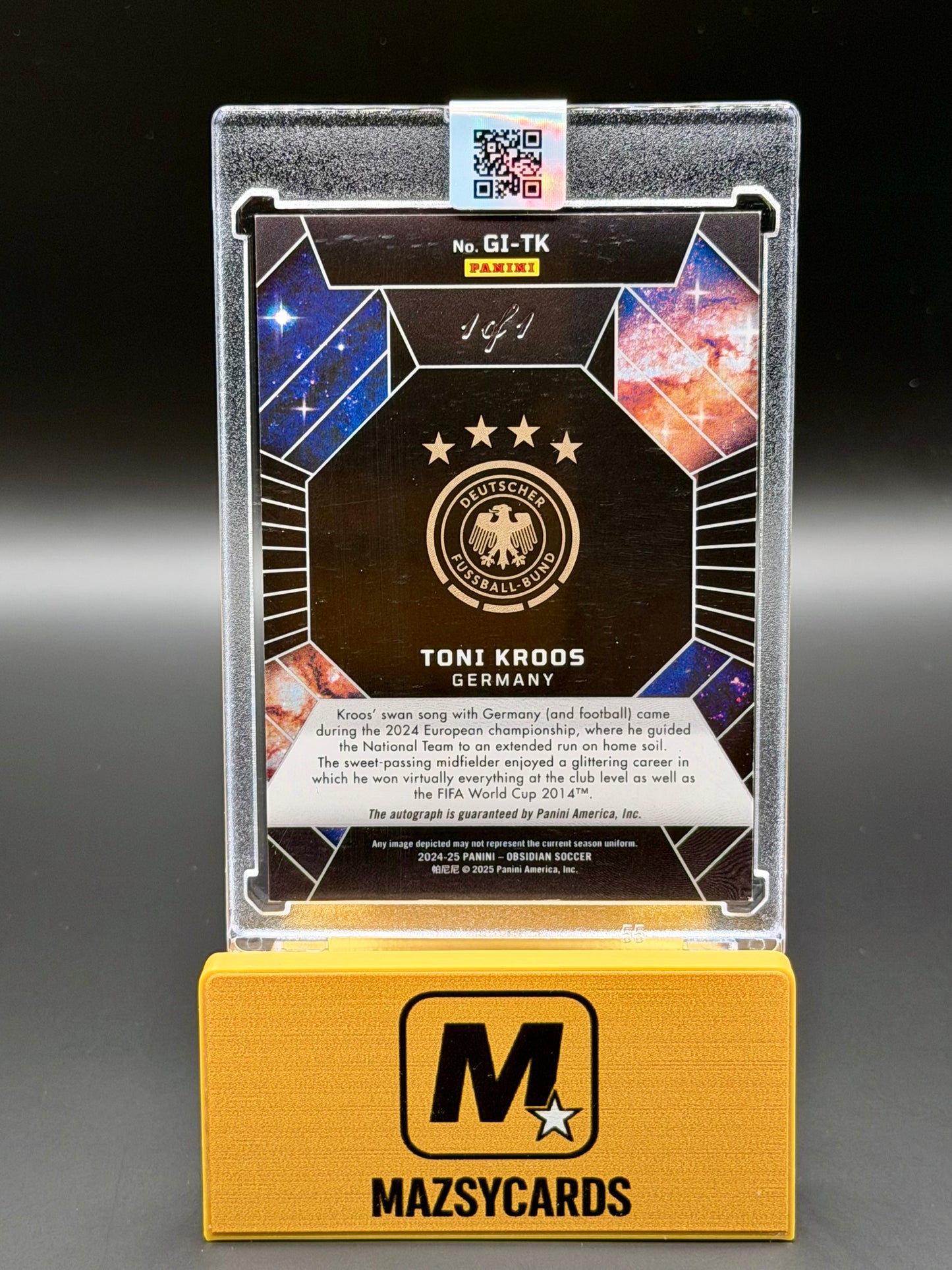 Toni Kroos Auto 2024-25 Panini Obsidian 1/1 Galaxy Germany