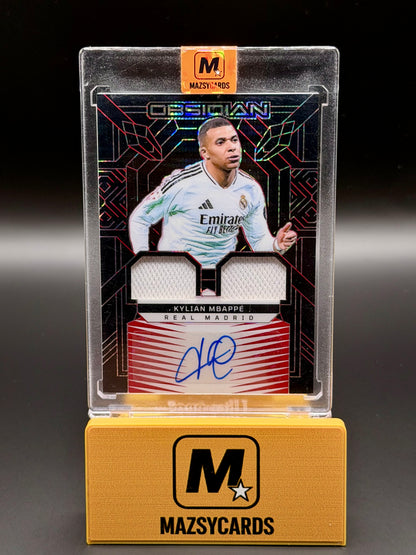 2024-25 PANINI OBSIDIAN KYLIAN MBAPPE DUAL PATCH AUTO /8