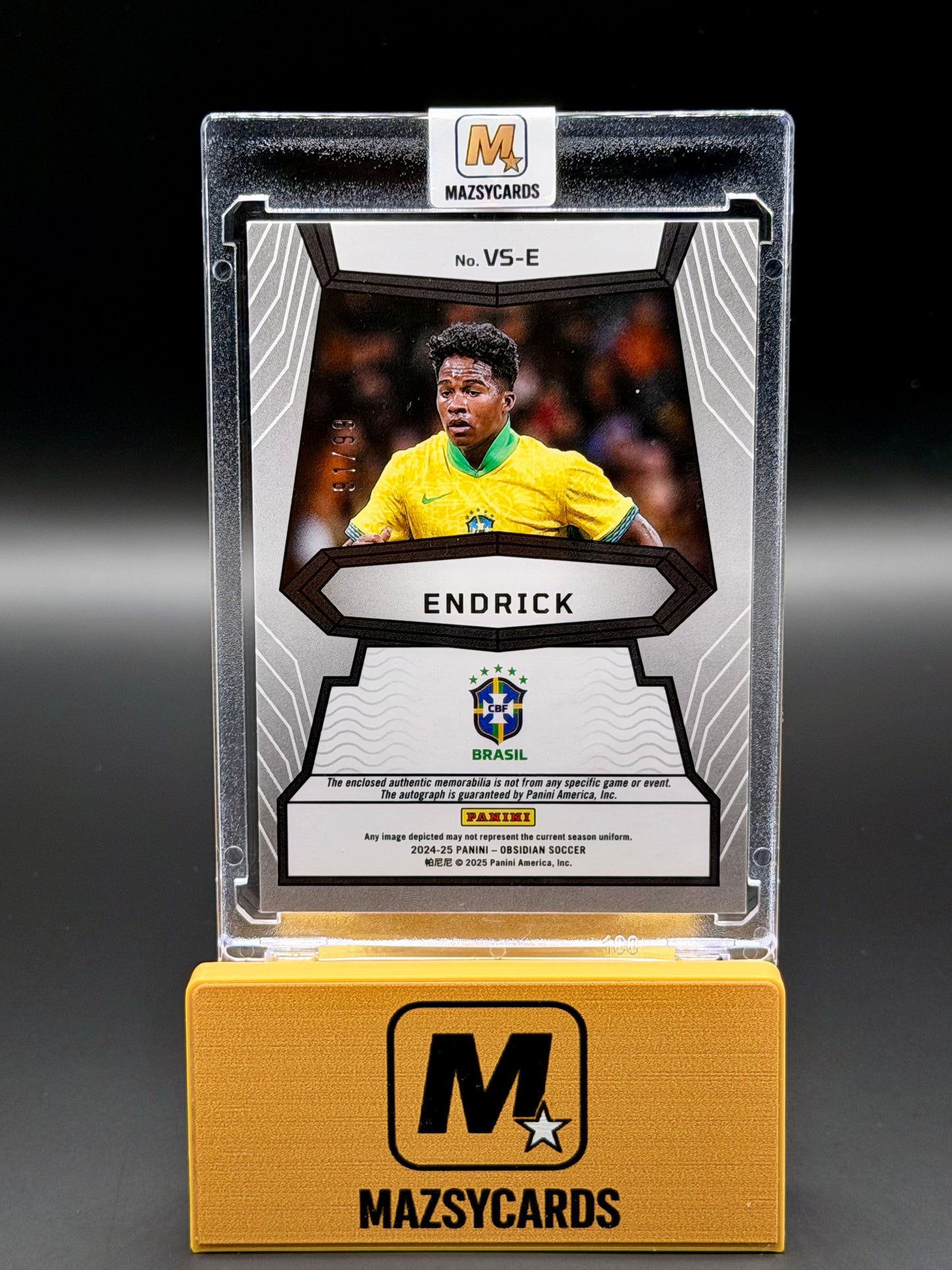 Panini Obsidian Volcanic Endrick Brazil #VS-E /99 relic auto not worn