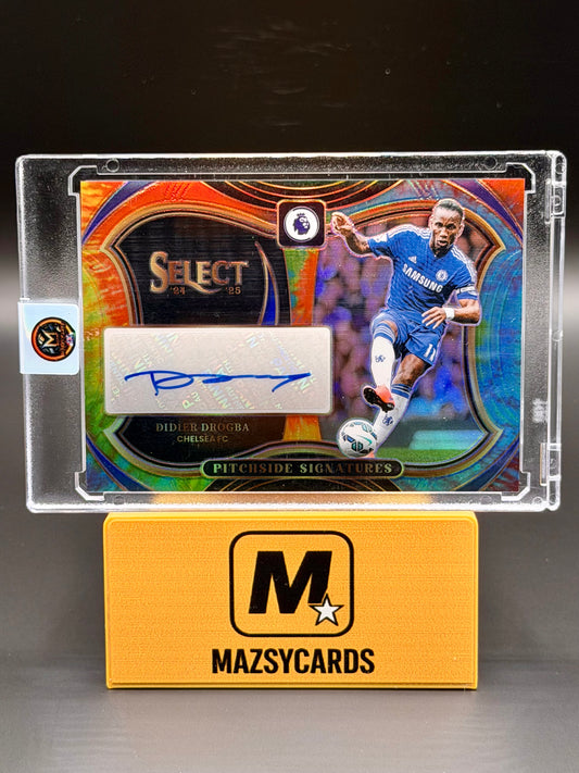 2024-25 Panini Select Premier League Pitchside Signatures Didier Drogba Tie dye /25