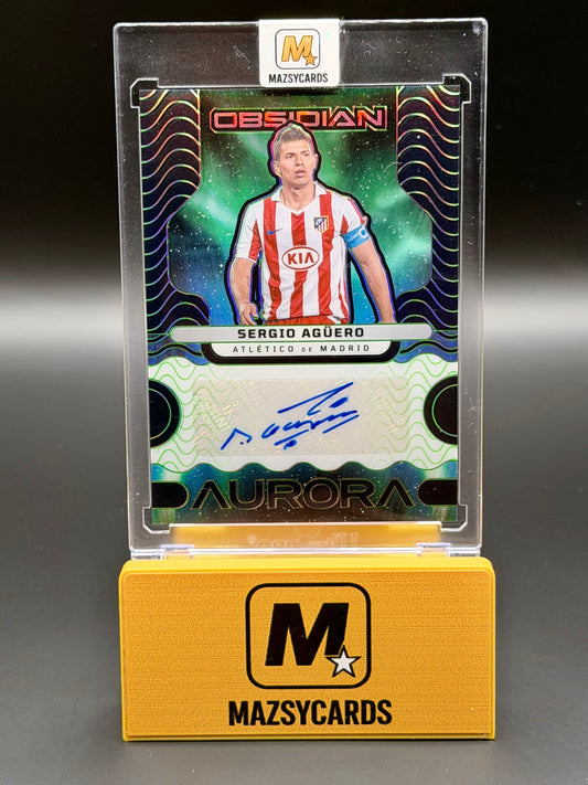 2023-24 Panini Obsidian Aurora Auto Sergio Kun Aguero 1/1 Atletico Madrid