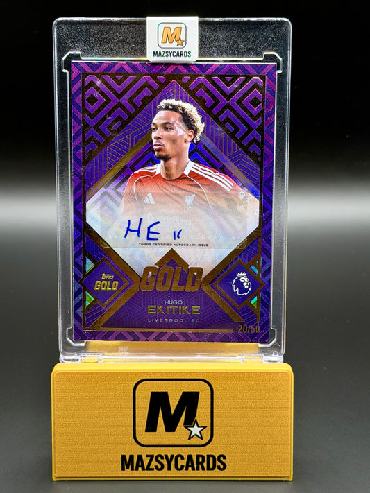 Topps Gold Premier League 2025-26 Hugo Ekitike Liverpool Autograph /50