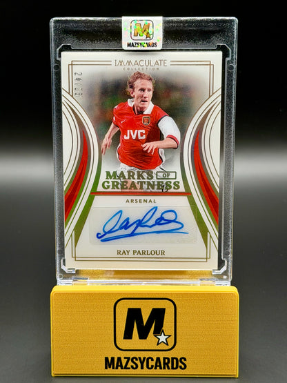 2023/24 panini Immaculate Ray Parlour Marks Of Greatness Auto card Arsenal /25