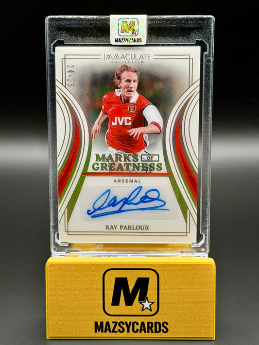 2023/24 panini Immaculate Ray Parlour Marks Of Greatness Auto card Arsenal /25