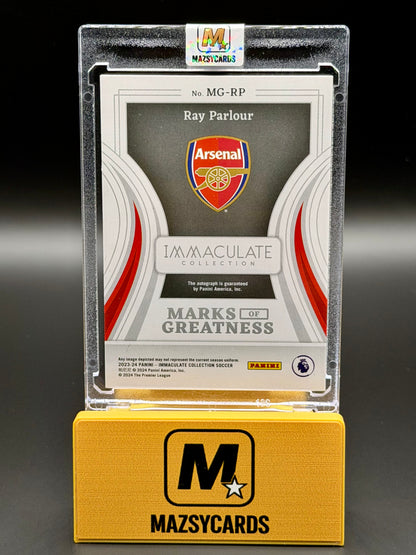 2023/24 panini Immaculate Ray Parlour Marks Of Greatness Auto card Arsenal /25