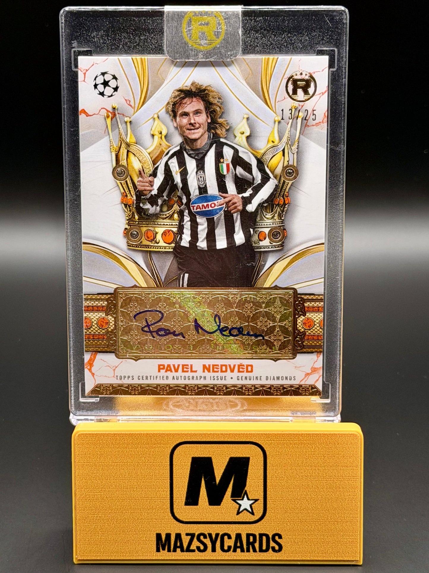 2025 Topps Reverence UEFA Pavel Nedved Legend Jewel Auto Relic Orange /25