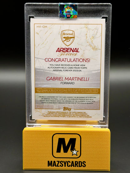 2023-24 Topps Arsenal Forever Seat Relic Auto Gabriel Martinelli /5
