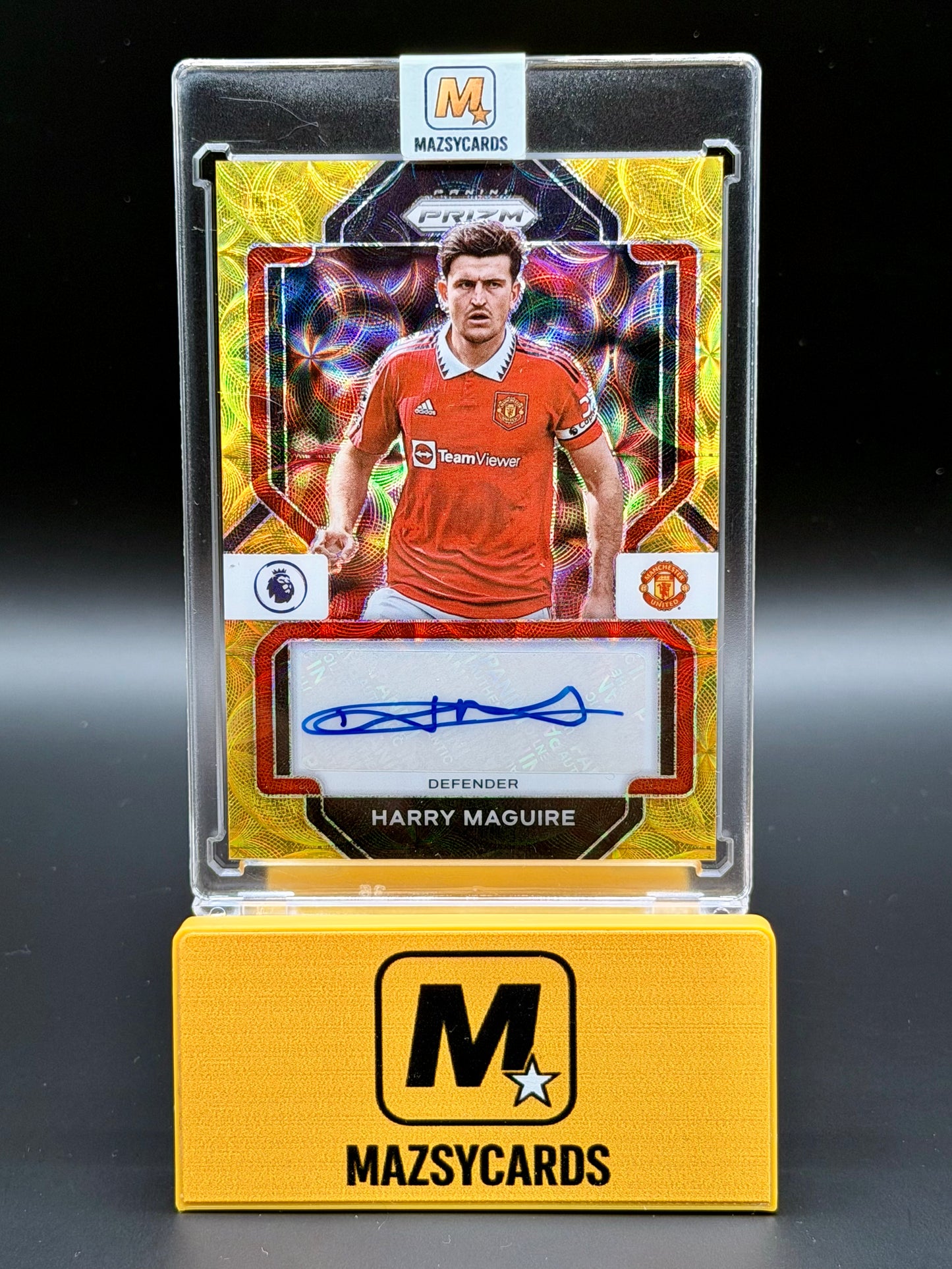 2022-23 Panini Prizm Premier Harry Maguire Choice Gold Auto 3/10 Manchester United