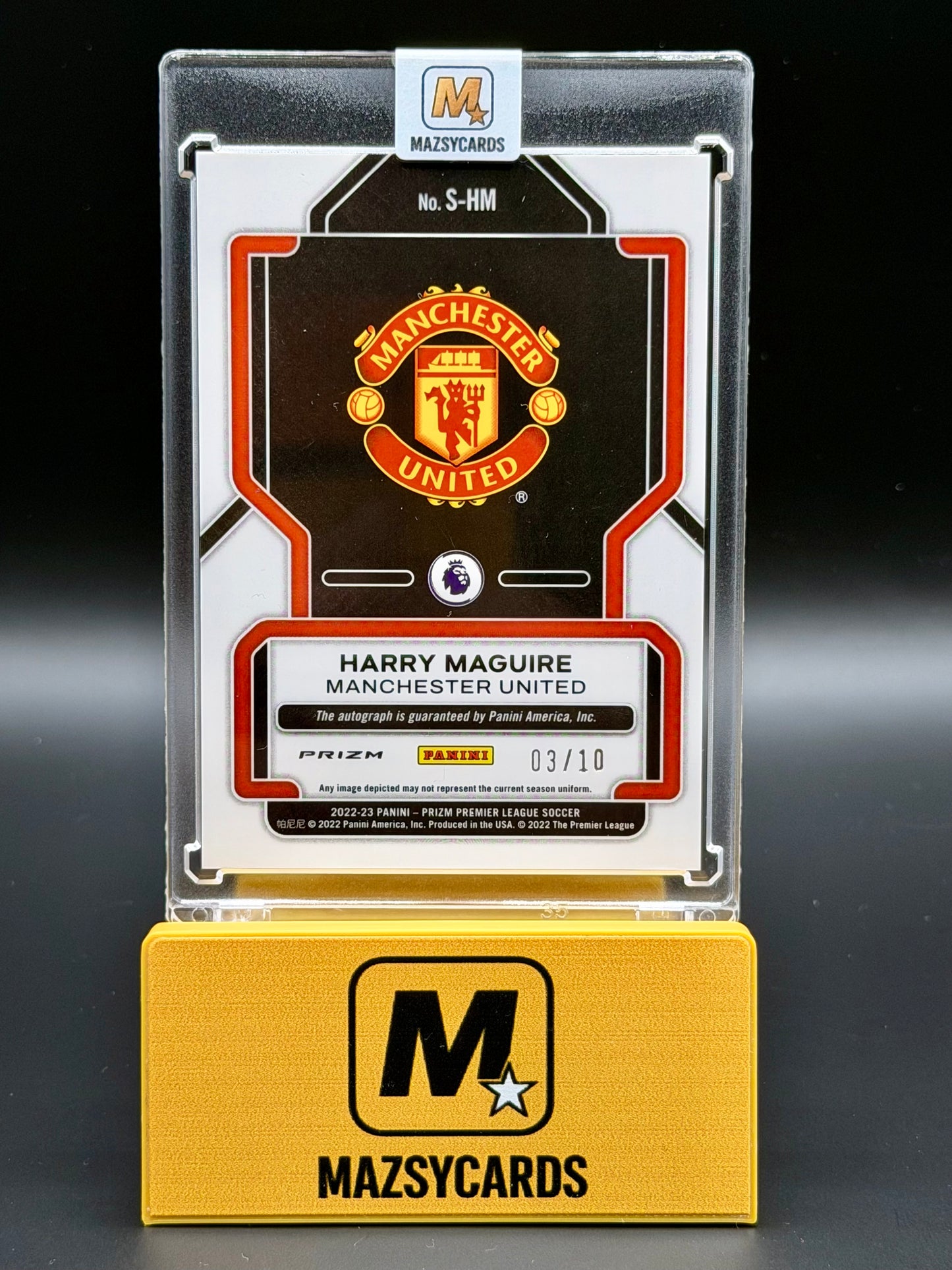 2022-23 Panini Prizm Premier Harry Maguire Choice Gold Auto 3/10 Manchester United