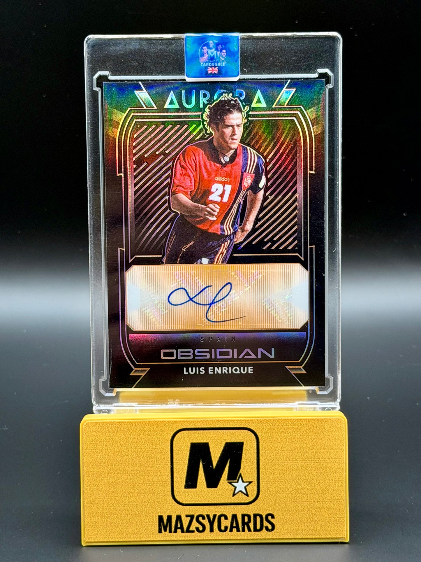 2020-21 Obsidian Aurora Autographs Electric Etch Orange Luis Enrique Auto /10