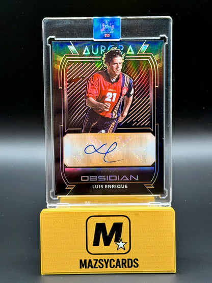 2020-21 Obsidian Aurora Autographs Electric Etch Orange Luis Enrique Auto /10