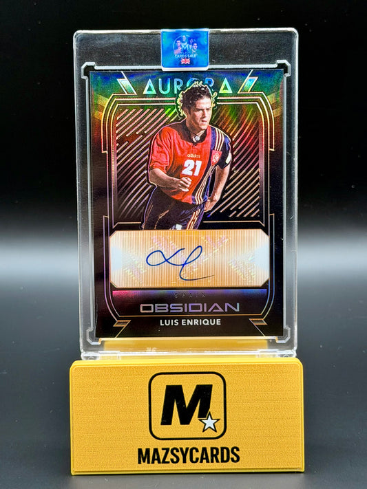 2020-21 Obsidian Aurora Autographs Electric Etch Orange Luis Enrique Auto /10