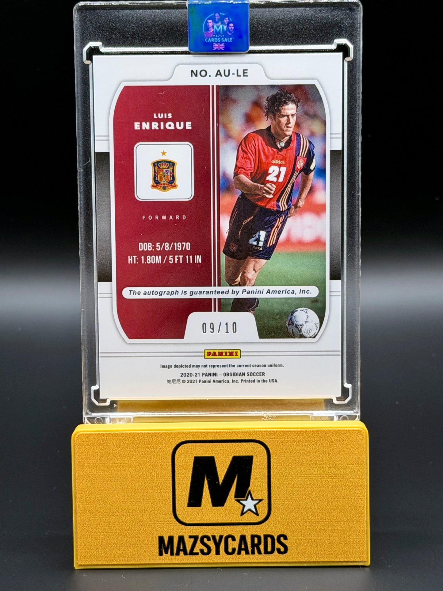 2020-21 Obsidian Aurora Autographs Electric Etch Orange Luis Enrique Auto /10