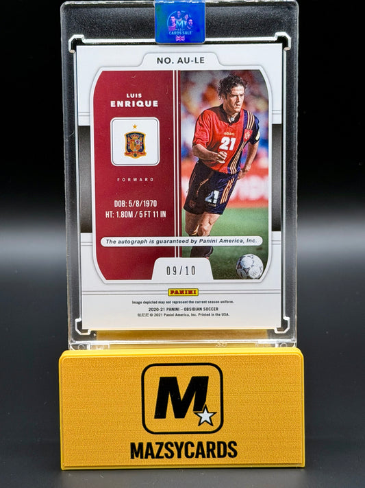 2020-21 Obsidian Aurora Autographs Electric Etch Orange Luis Enrique Auto /10