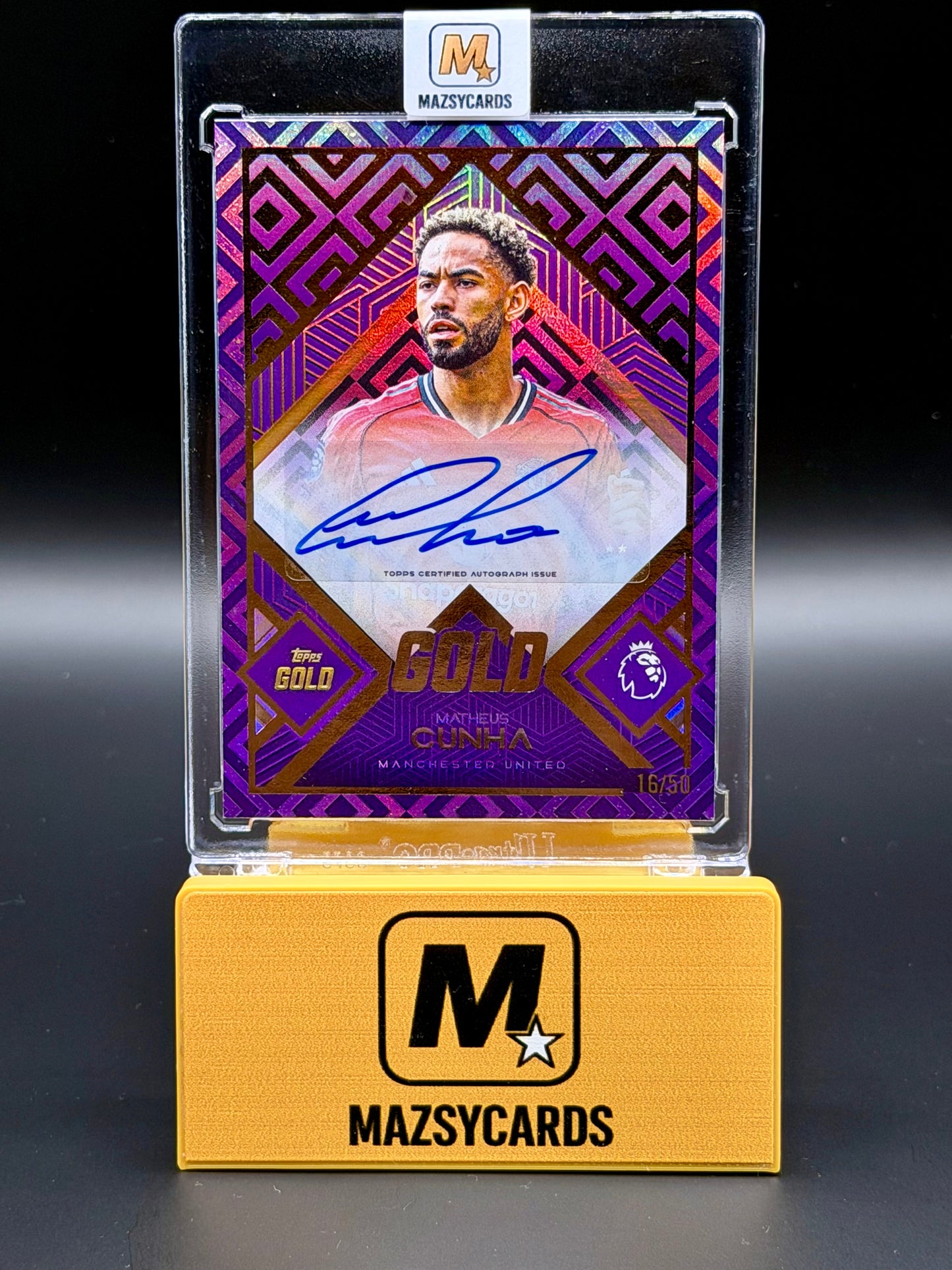 Topps Gold Premier League 2025-26 Matheus Cunha Auto /50 Manchester United