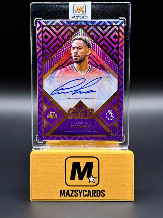 Topps Gold Premier League 2025-26 Matheus Cunha Auto /50 Manchester United