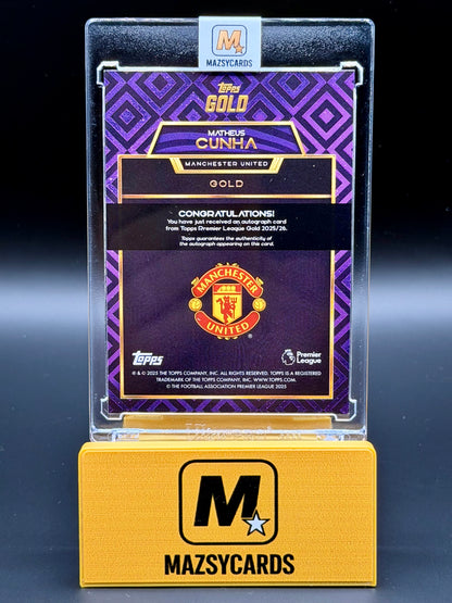 Topps Gold Premier League 2025-26 Matheus Cunha Auto /50 Manchester United