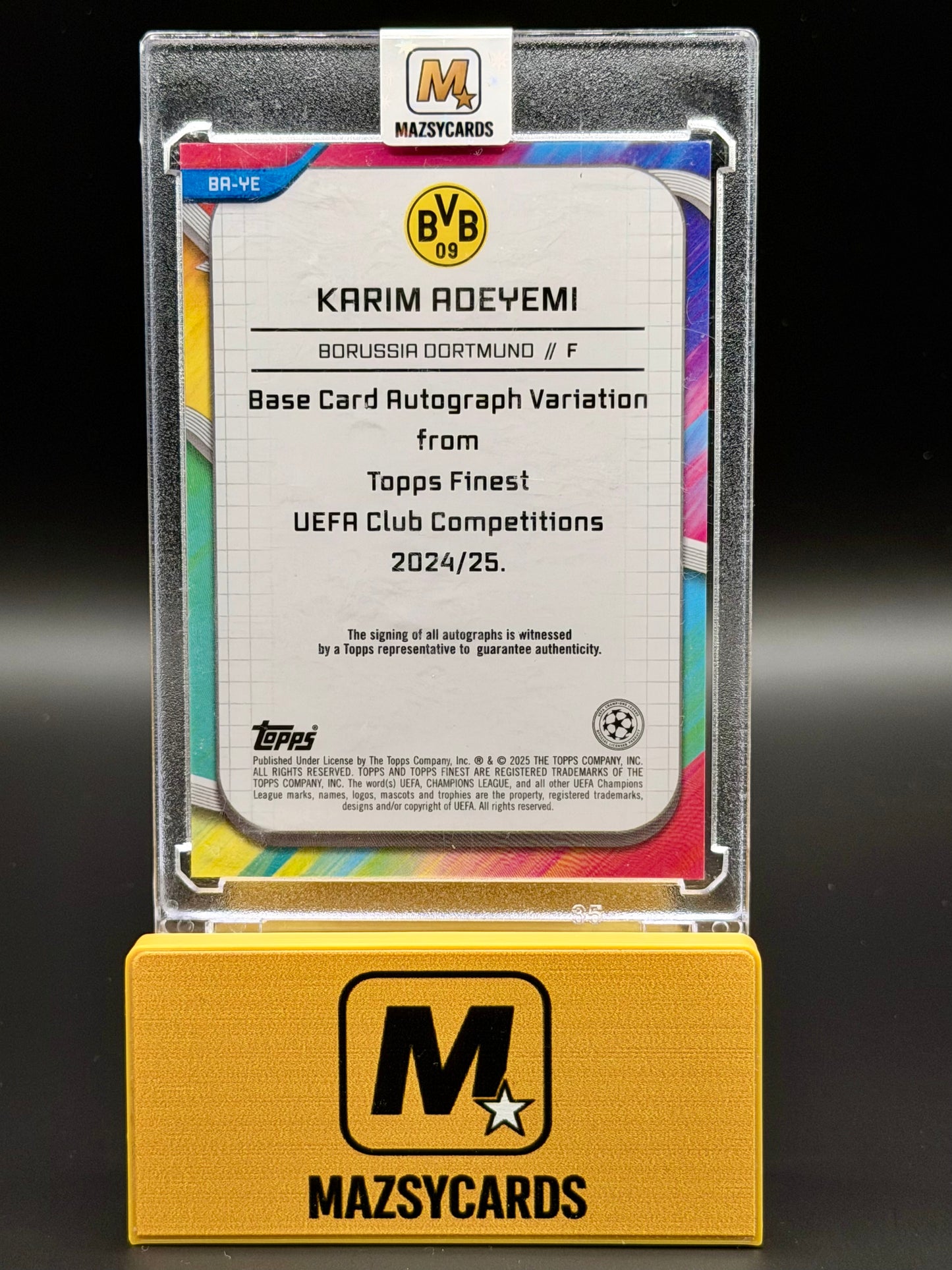 2025 KARIM ADEYEMI 5/5 AUTO TOPPS FINEST UEFA CHAMPIONS LEAGUE AUTOGRAPHS RED