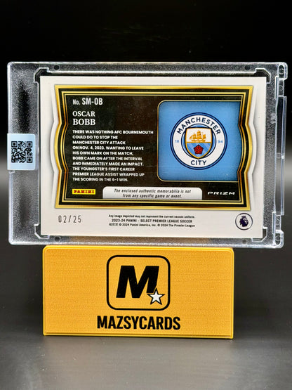 Oscar Bobb 2023-24 Panini Select EPL Rookie Jersey Kit Patch SP Manchester City /25 Tie Dye