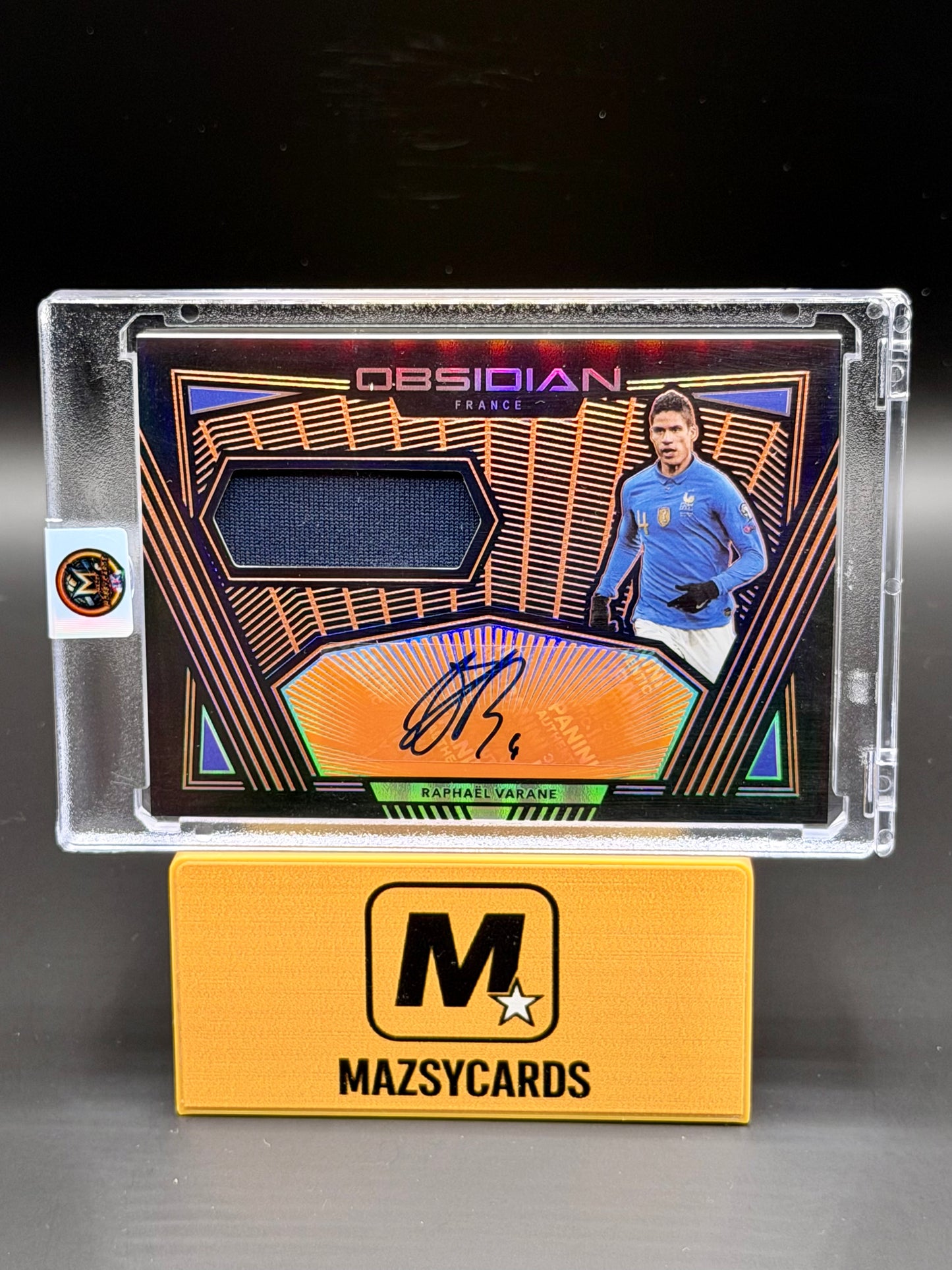 RAPHAEL VARANE 2019-20 PANINI OBSIDIAN Jersey Autographs Orange /50 WORN MATCH