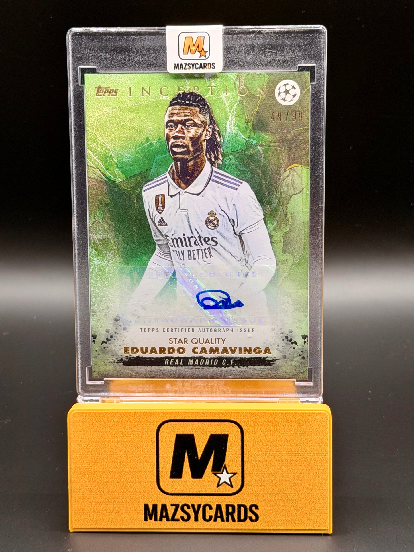 2023-24 Topps Inception UEFA Eduardo Camavinga Star Quality Auto Green /99