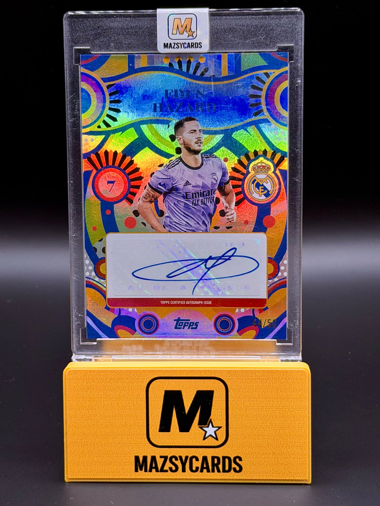 Eden Hazard 2024-25 Topps Real Madrid Team Set Flamenco Flare Yellow /50
