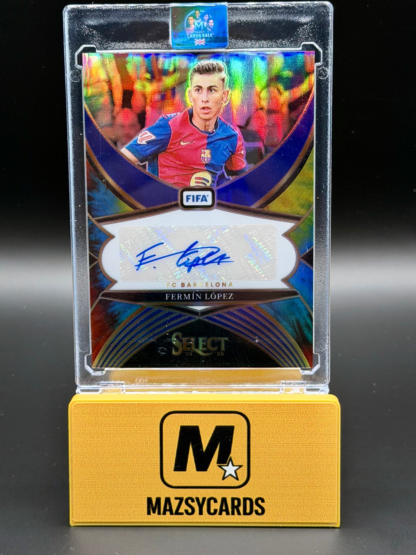 2024-25 Select FIFA Fermin Lopez Signatures Auto Tie-Dye /25 Barcelona