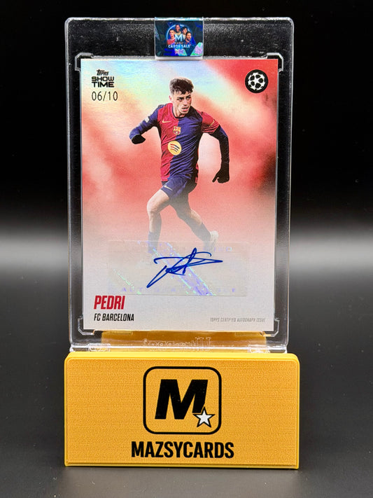 Topps Showtime 2024/25 Pedri Fc Barcelona Auto /10 Spain Spotlight Insert Red