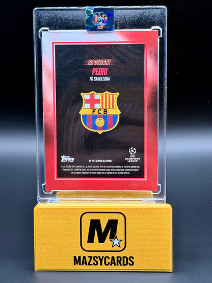 Topps Showtime 2024/25 Pedri Fc Barcelona Auto /10 Spain Spotlight Insert Red