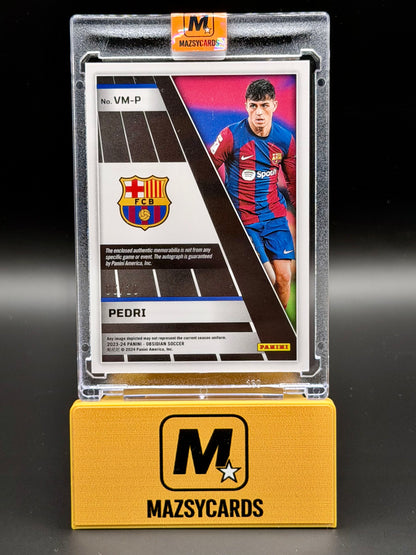 Pedri 2023-24 Obsidian Volcanic Electric Etch Purple Jersey Auto /20 Barcelona