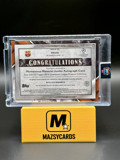 2022-23 Topps UCL Museum Pedri Momentous Material RELIC Jumbo AUTOGRAPH /50