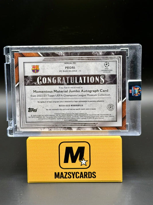 2022-23 Topps UCL Museum Pedri Momentous Material RELIC Jumbo AUTOGRAPH /50