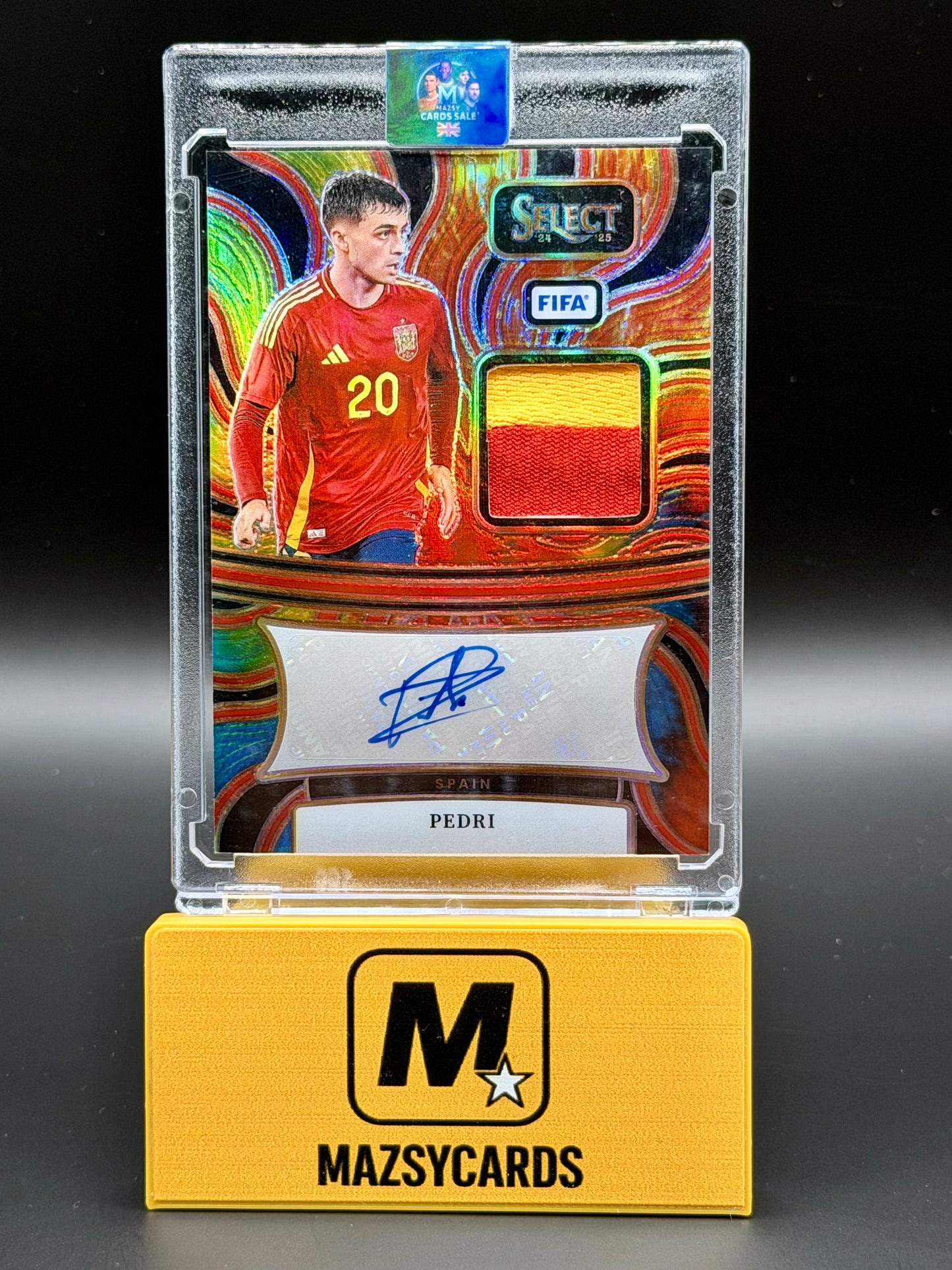2024-25 PANINI SELECT FIFA SOCCER PEDRI PATCH AUTO /25 TIE DYE